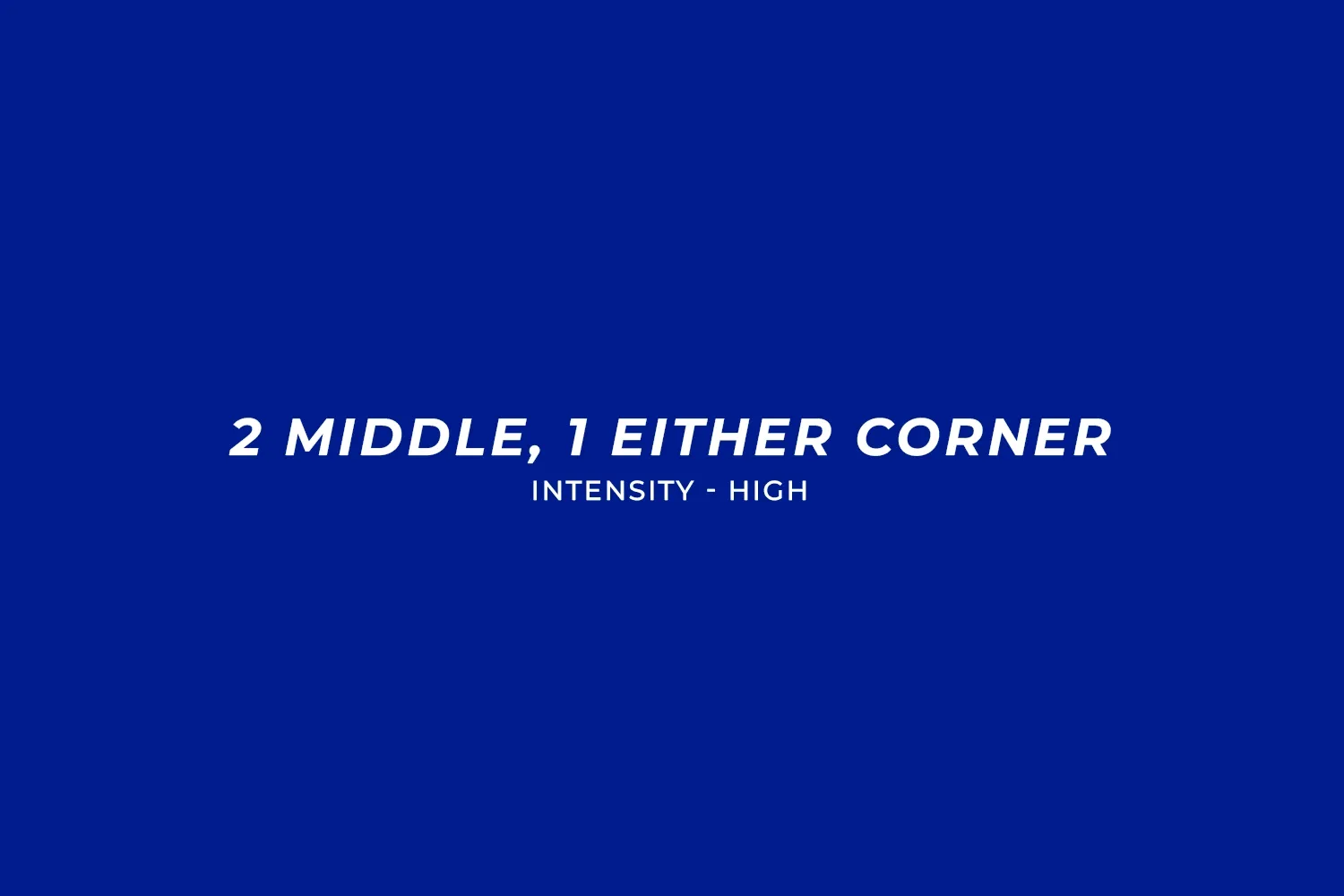 Animated diagram of the two-middle, one-either-corner reaction drill